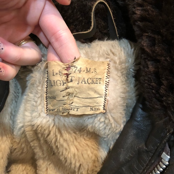 Vintage flight bomber leather jacket distressed - Picture 6 of 8